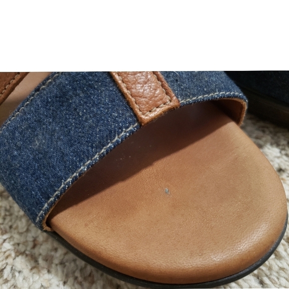 SAS Sandal Womens 8.5 Blue Jean Wedge Strappy Heels Comfort Brown Casual Shoes - Picture 13 of 14
